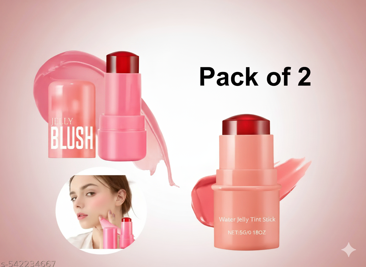 Jelly Blus Tint Jelly Texture | Long Lasting | Mess Free Stick Trending and premium (Pack of 2 Pcs)
